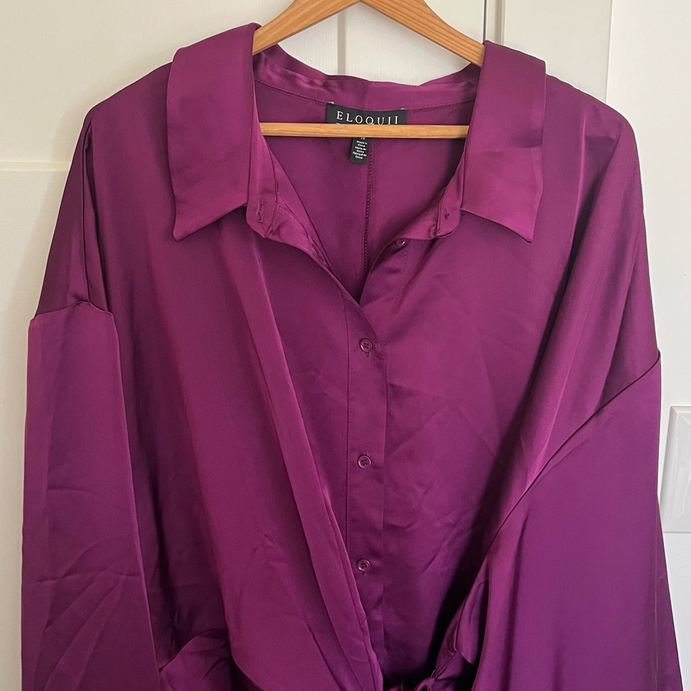 Eloquii Long Sleeve Wrap Dress - Picture 5 of 8